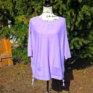 LILLY PULITZER ▪︎ Women's Lavender Sweater, 2 Patch Pockets, Size XXS